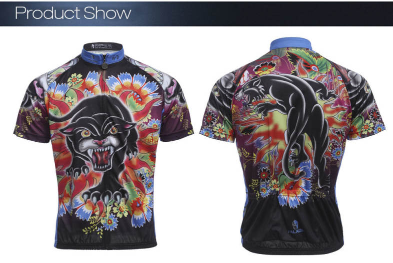 Women Breathable Short Sleeve Cycling Jersey Leopard Pattern Bike Shirt