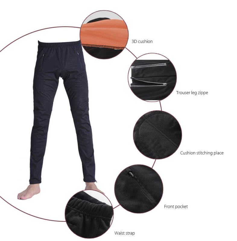 JAGGAD F0104 Outdoor Windproof Fleece Thermal Cycling Long Pants 3D Padded Bike Trousers