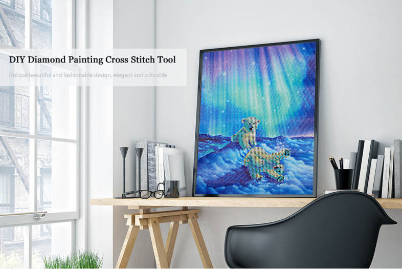 30 x 40cm Northern Polar Bear Drilled Needlework DIY Diamond Painting Cross Stitch Home Decoration