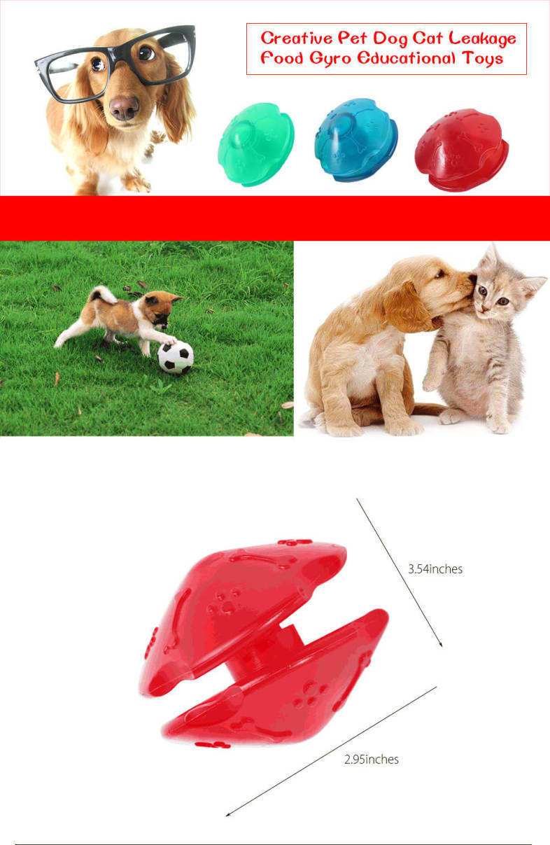 High Quality Pet Dog Cat Resistant Design Leakage Food Gyro Educational Toys