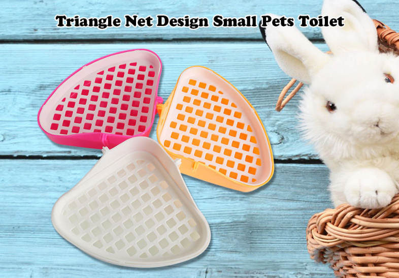 Plastic Triangle Shape Small Animals Rabbit Grid Toilet Tray