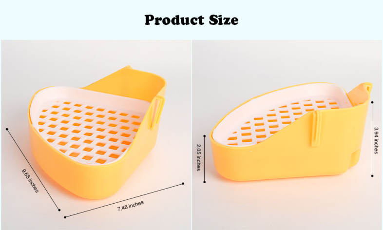 Plastic Triangle Shape Small Animals Rabbit Grid Toilet Tray