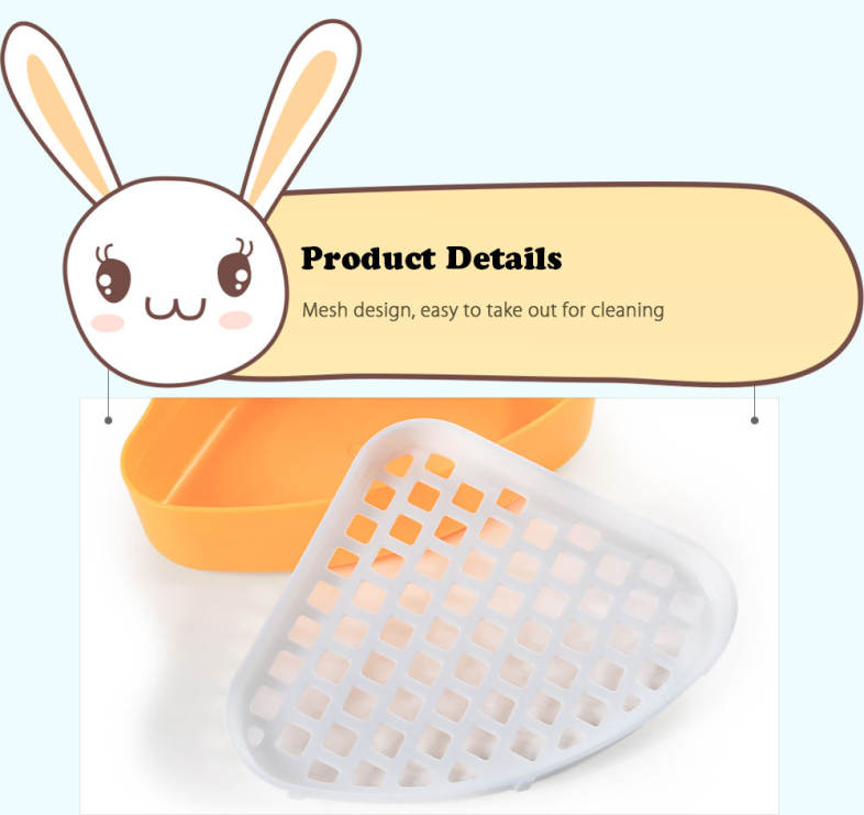 Plastic Triangle Shape Small Animals Rabbit Grid Toilet Tray