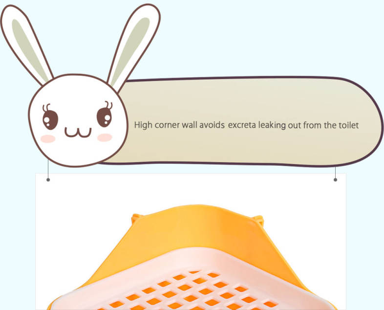 Plastic Triangle Shape Small Animals Rabbit Grid Toilet Tray