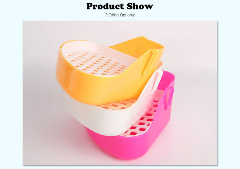 Plastic Triangle Shape Small Animals Rabbit Grid Toilet Tray