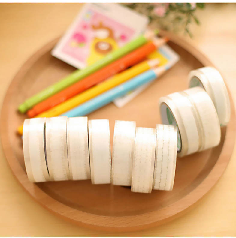 10pcs Transparent Adhesive Tape DIY Decorative Stationery Scrapbook Diary Decoration