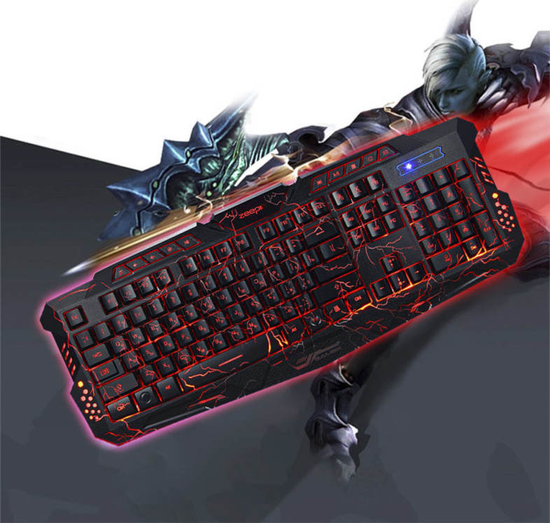 ZEEPIN M - 200 Bilingual Russian / English Pro Gaming Keyboard 3 Backlight Modes USB Powered 19 Keys Conflict-free