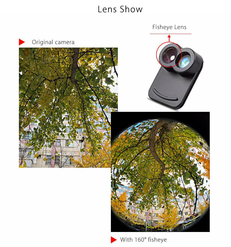 APEXEL APL - IP7PFT 160 Degree Fisheye   4X Zoom Lens Kit External Phone Camera with Protective Skin for iPhone 7 Plus