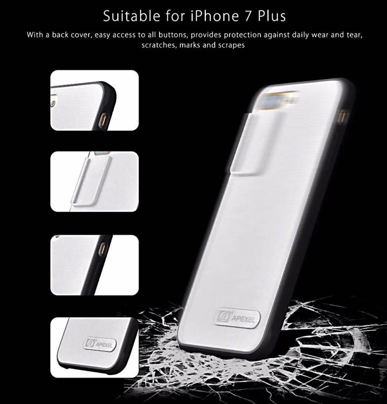 APEXEL APL - IP7PFT 160 Degree Fisheye   4X Zoom Lens Kit External Phone Camera with Protective Skin for iPhone 7 Plus