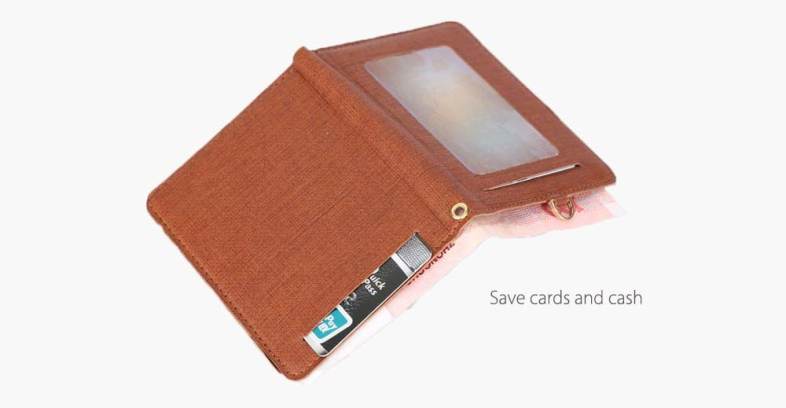 Detachable Neck Strap PU Leather Magnet Card Holder Unisex Portable Light Wallet