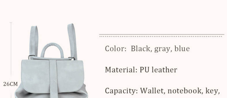 Guapabien Casual PU Leather Decorated Strap Cross-body Bag Preppy Style Backpack