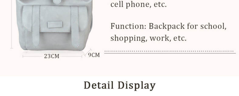 Guapabien Casual PU Leather Decorated Strap Cross-body Bag Preppy Style Backpack