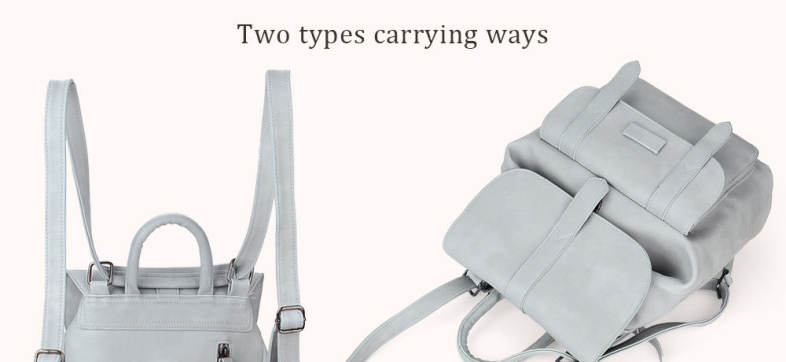 Guapabien Casual PU Leather Decorated Strap Cross-body Bag Preppy Style Backpack