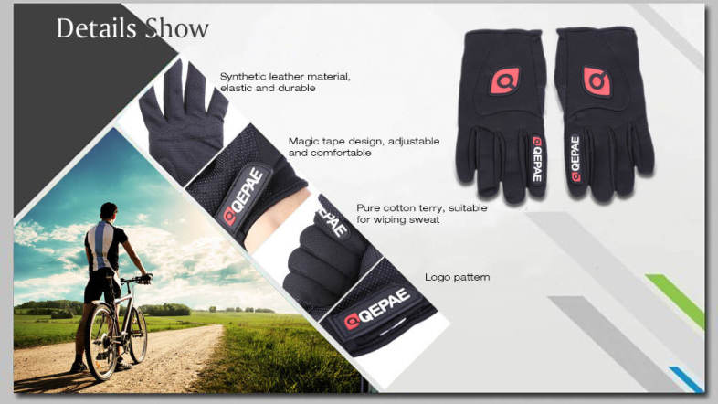 QEPAE Paired Windproof MTB Motorcycle Road Bike Racing Cycling Full Finger Gloves