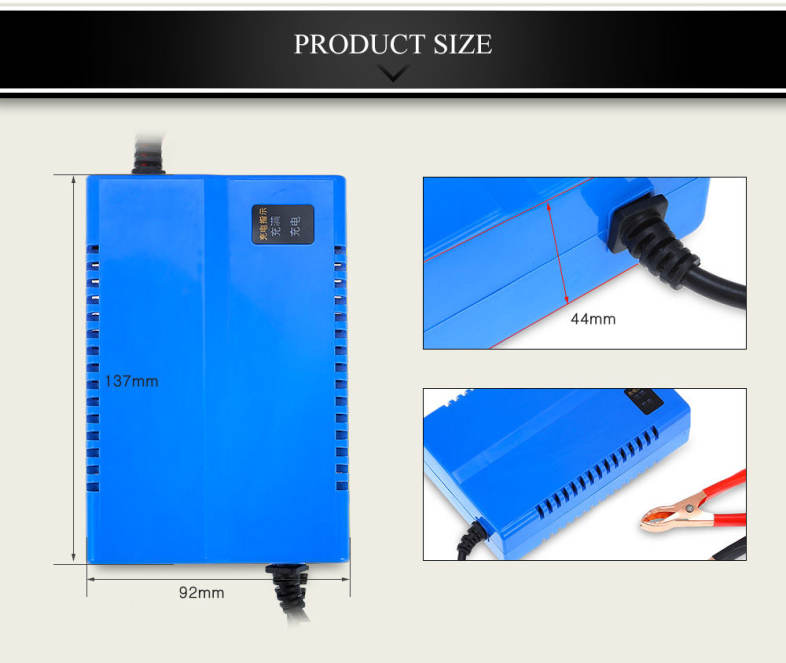 Fast Charging 12V 3A Lead-acid Storage Battery Charger Ternary Form EU Plug