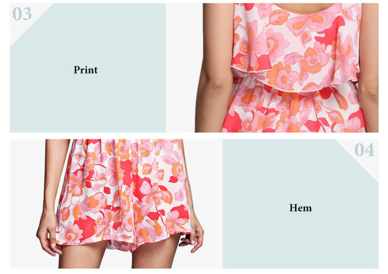 Active Spaghetti Strap Floral Print Flounce Jumpsuit for Women