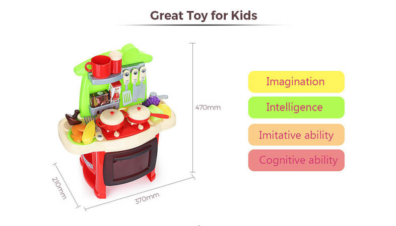 ranxian Child Luxury Simulation Kitchen Tools Kit Pretend Play Toy Birthday Present