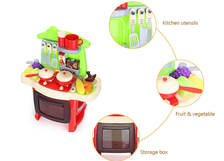 ranxian Child Luxury Simulation Kitchen Tools Kit Pretend Play Toy Birthday Present