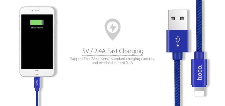 HOCO U13 Brahma 8 Pin 5V 2.4A Charging Data Transmission Cable 0.5M