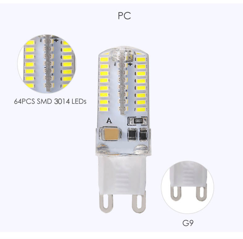 Lightme 4PCS G9 AC 110V 3W SMD 3014 LED Bulb Light Energy Saving Lamp with 64 LEDs