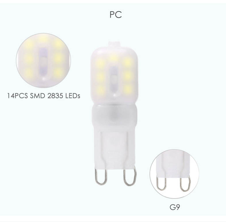 Lightme 10PCS G9 AC 110V 2.5W SMD 2835 LED Bulb Light Energy Saving Lamp with 14 LEDs