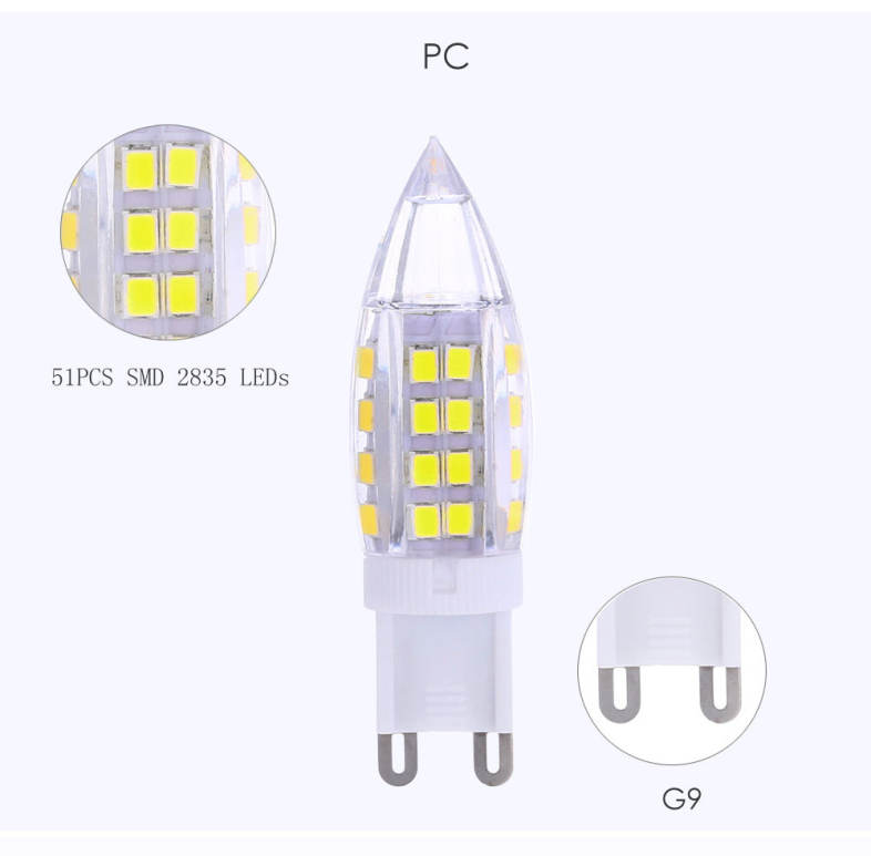 Lightme 10PCS G9 AC 110V 3W SMD 2835 LED Bulb Spotlight with 51 LEDs