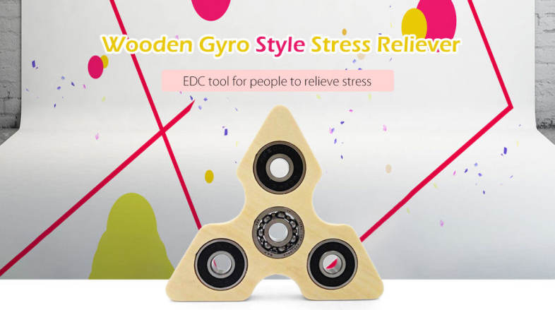 Wooden Gyro Style Stress Reliever EDC Pressure Reducing Toy for Office Worker