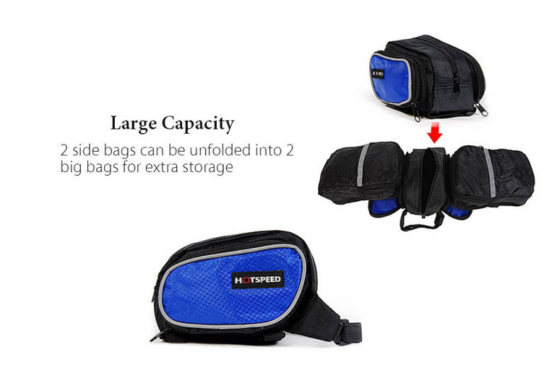 HOTSPEED Outdoor Large Capacity Bicycle Frame Tube  Bike Bag