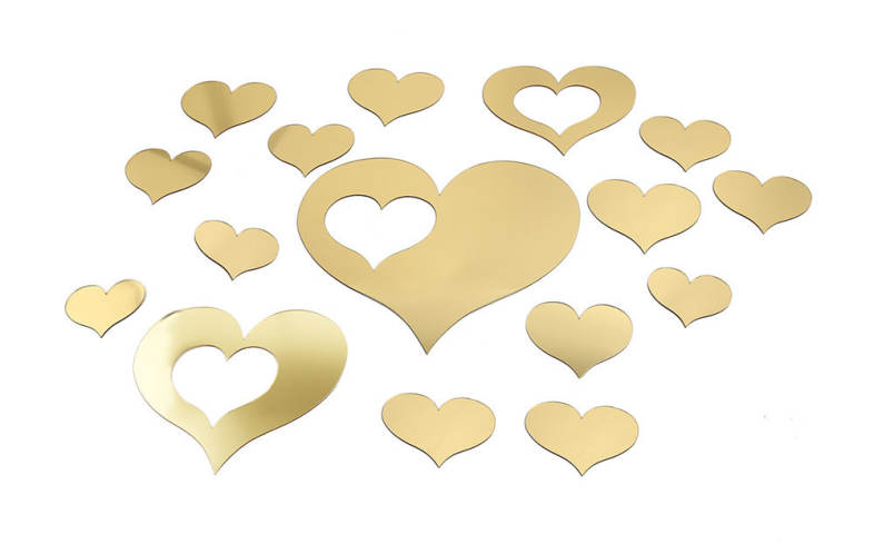 DIY Heart Shaped Mirror Effect Wall Sticker Bedroom Home Decoration