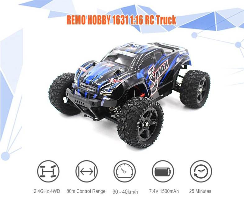 REMO HOBBY 1631 1:16 4WD RC Brushed Truck RTR 30 - 40km/h / Water-resistant ESC