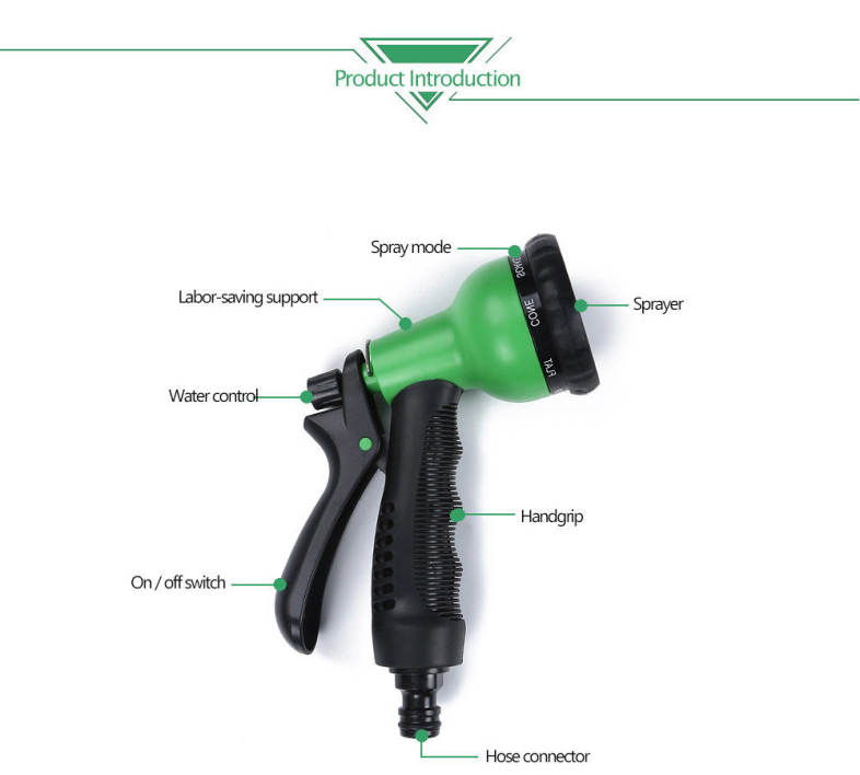 TALL TOP Expandable Garden Magic Hose Water Pipe with 8 Modes Spray Gun