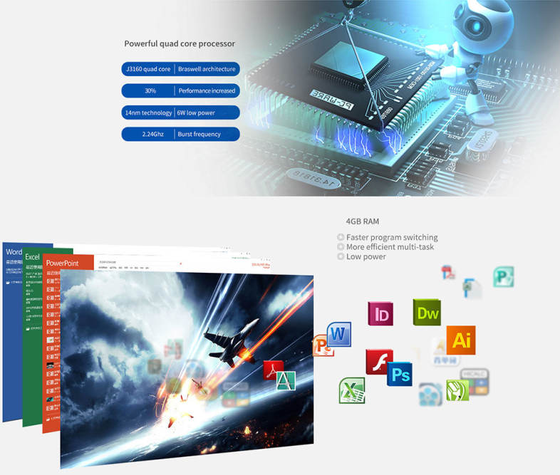 Teclast X22 Air 21.5 inch All-in-one PC Desktop FHD LED Screen DOS Intel Celeron J3160 Quad Core 1.6GHz 4GB RAM 128GB SSD HDMI