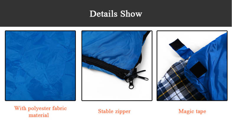 FLYTOP Envelope Hooded Outdoor Camping Water Resistant Thermal Thick Sleeping Bag