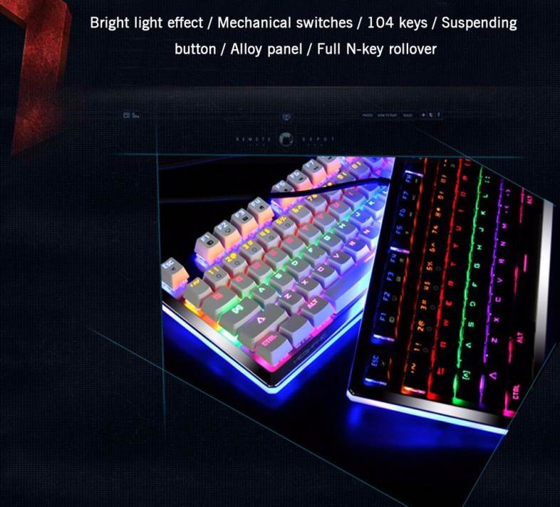 E - 3LUE K727 Gaming Mechanical Keyboard Wired with Colorful Backlight Full N-key Rollover