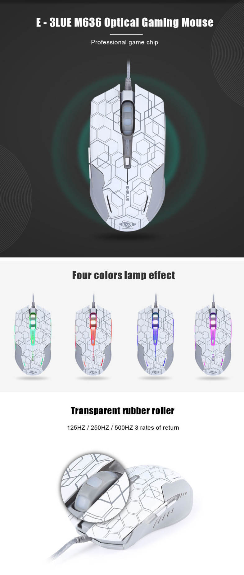 E - 3LUE M636 Optical Gaming Mouse Star Edition with LED Breathing Light