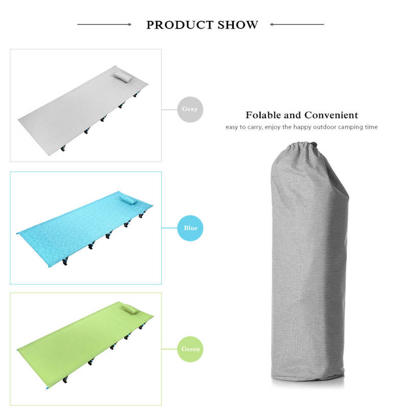 Outdoor Camping Mat Portable Folding Aluminum Alloy Tent Sleeping Bed