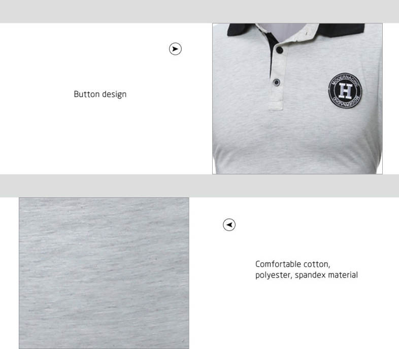 Half Button Patch Design Polo Shirt