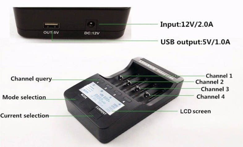 Liitokala Lii - 500 Smart LCD Battery Charger for 18650 / 26650 / 16340 / 14500 / 10440 Batteries