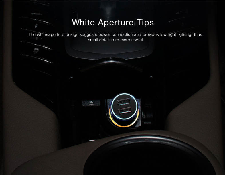Baseus Golden Contactor 2.4A Fast Charging Dual USB Intelligent Car Charger