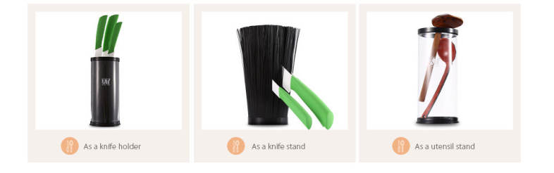 xyj Grass Universal Knife Holder Kitchen Stand with Black Insert