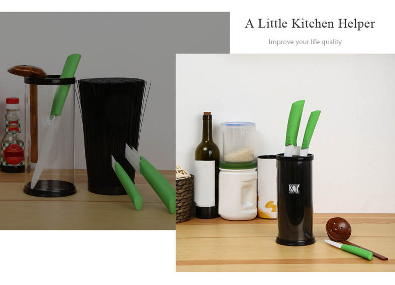 xyj Grass Universal Knife Holder Kitchen Stand with Black Insert