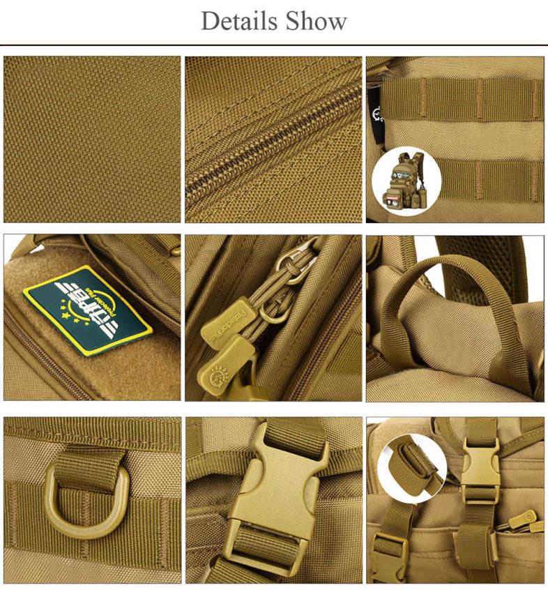 Protector Plus 25L Outdoor Water Resistant Military Backpack for Hiking Camping Climbing