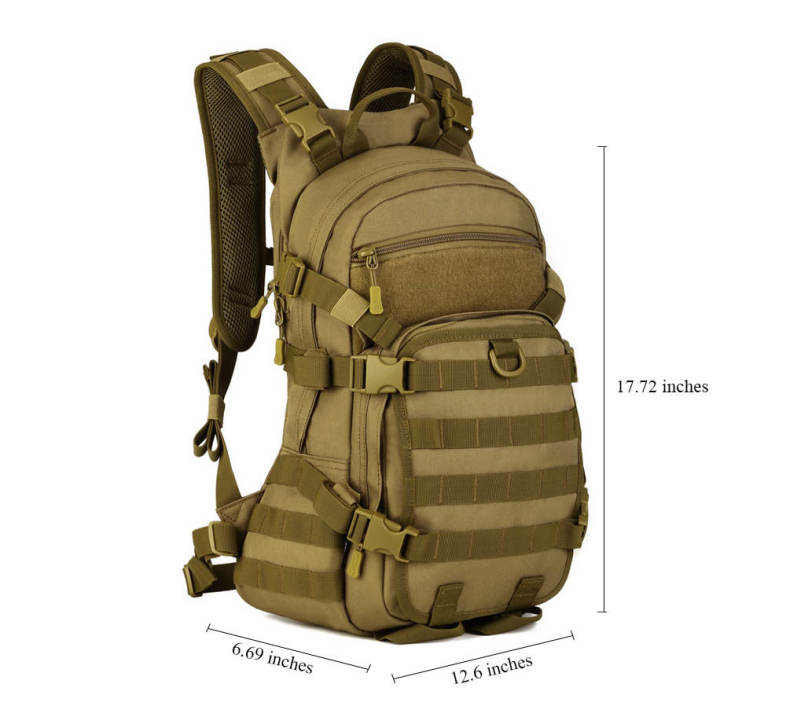 Protector Plus 25L Outdoor Water Resistant Military Backpack for Hiking Camping Climbing