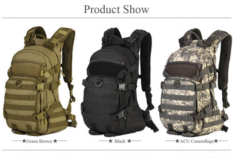 Protector Plus 25L Outdoor Water Resistant Military Backpack for Hiking Camping Climbing