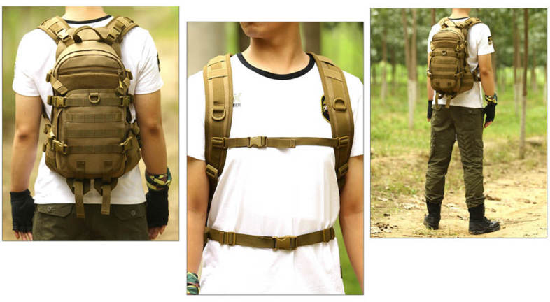 Protector Plus 25L Outdoor Water Resistant Military Backpack for Hiking Camping Climbing