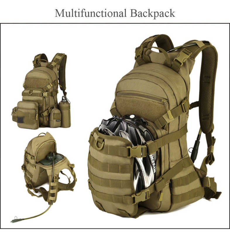 Protector Plus 25L Outdoor Water Resistant Military Backpack for Hiking Camping Climbing