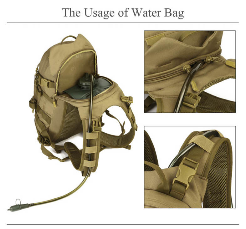 Protector Plus 25L Outdoor Water Resistant Military Backpack for Hiking Camping Climbing