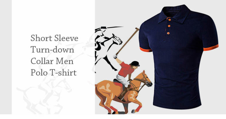 Turndown Collar Panel Design Polo T-Shirt