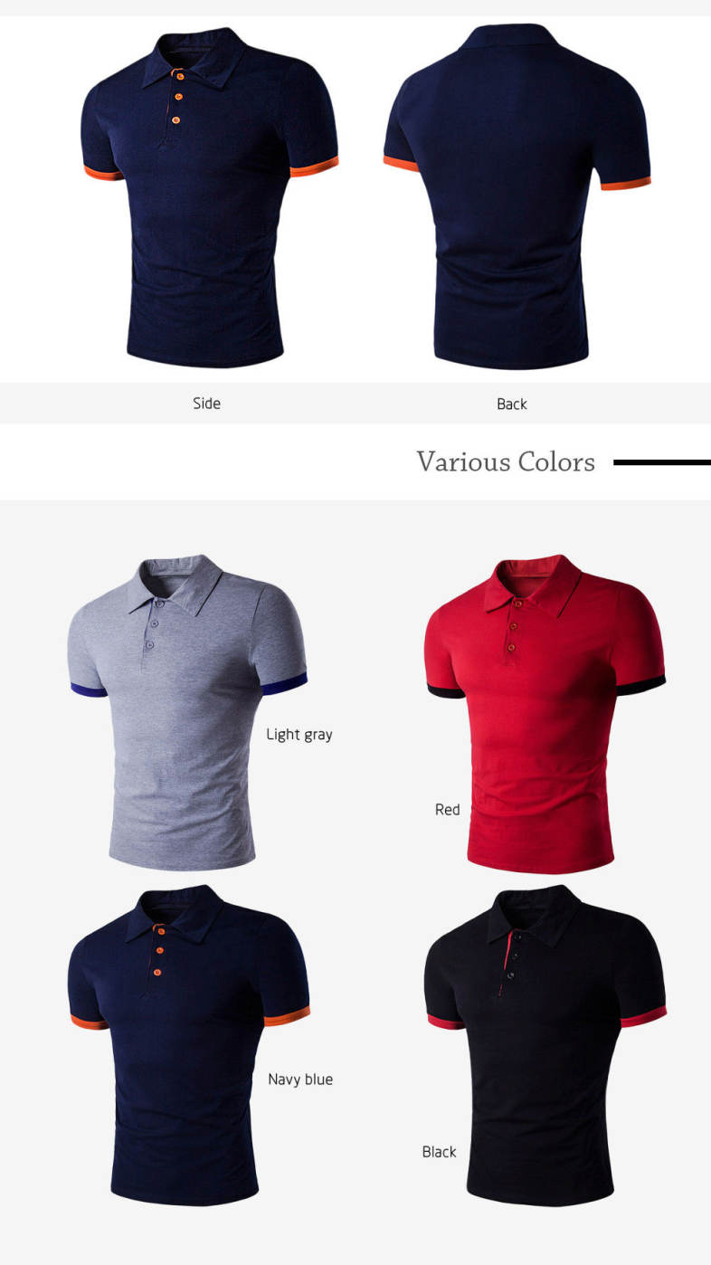 Turndown Collar Panel Design Polo T-Shirt