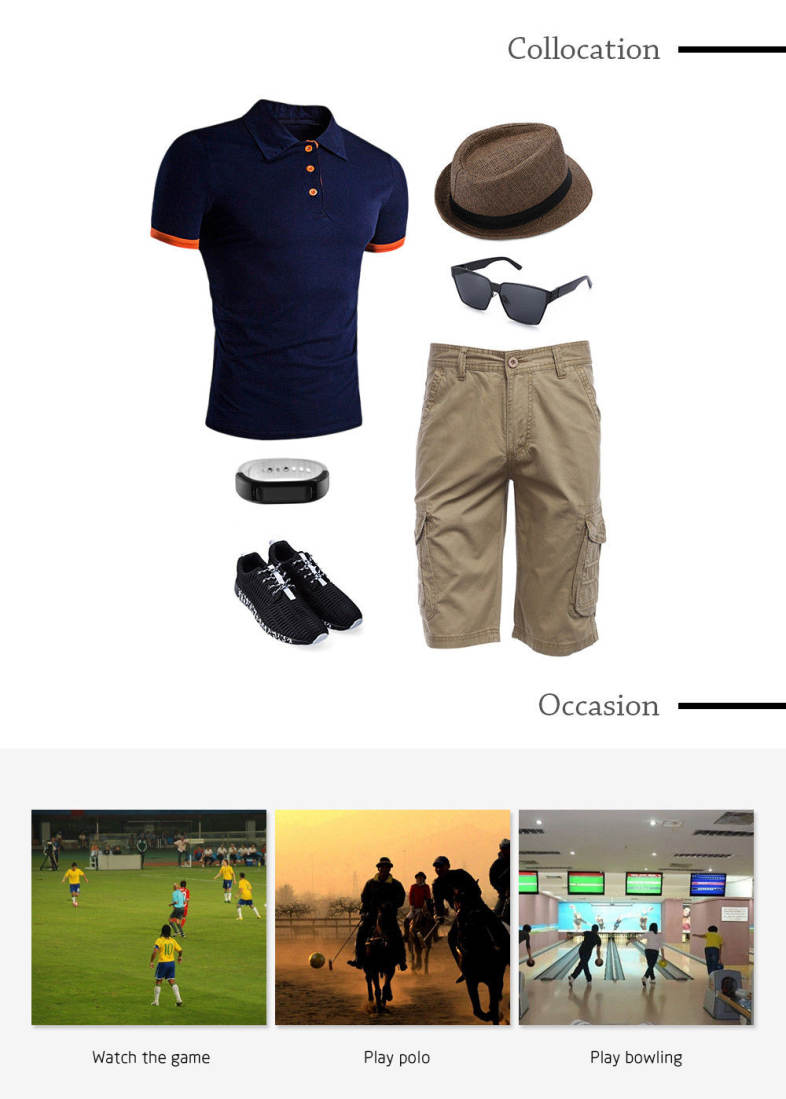 Turndown Collar Panel Design Polo T-Shirt